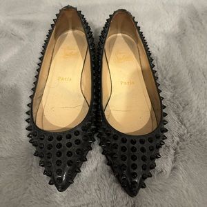 CHRISTIAN LOUBOUTIN | FLATS | BLACK SPIKES | SIZE EU 36. US 6